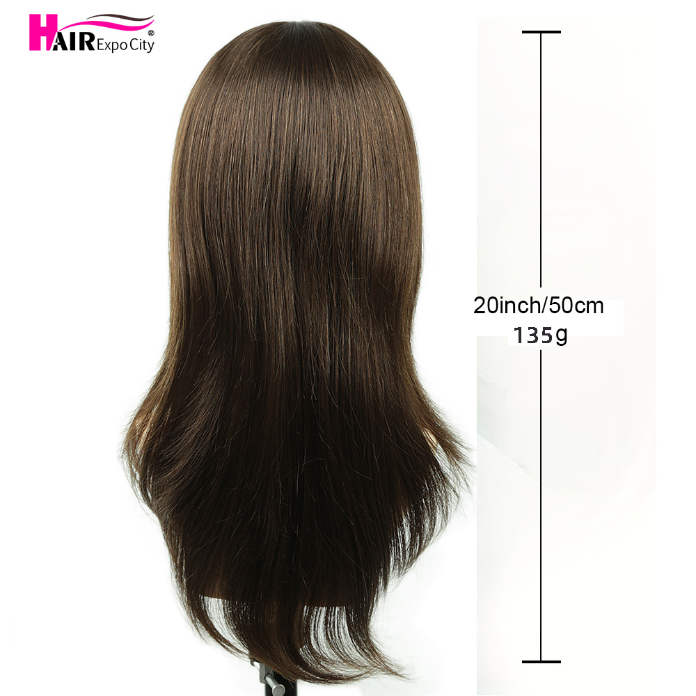 Peruca de cabelo sintética reta longa com estrondo para mulher, marrom, mista, resistente ao calor, moda, cosplay, festa