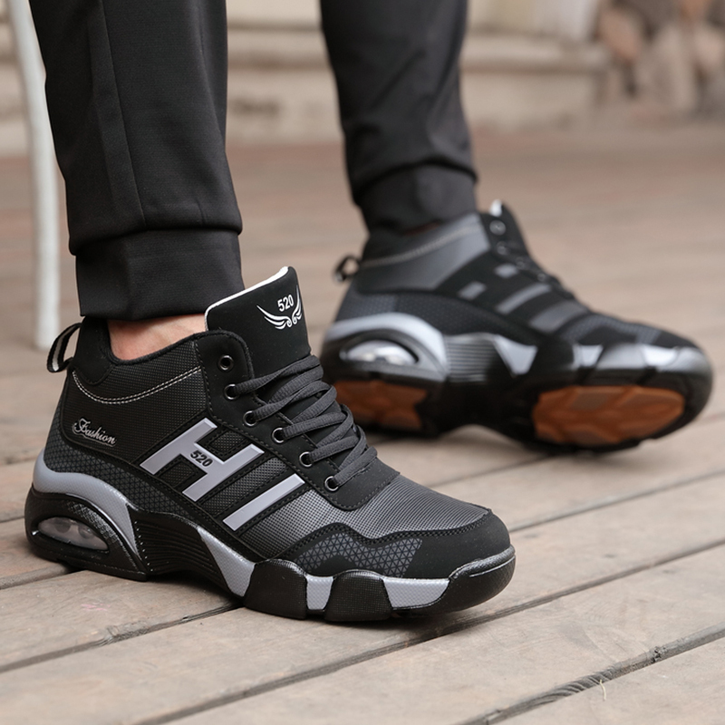 ฤดูหนาวรองเท้าหนังผู้ชายกันน้ํารองเท้าผ้าใบผู้ชาย Trekking ทํางานรองเท้าสบายๆชายฤดูใบไม้ร่วง Anti-SLIP High-Top เดินป่ากีฬา