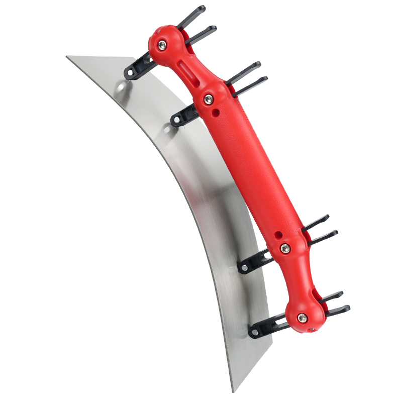 1Pc Adjustable High-Carbon Steel Curved Trowel for Drywall Skimming, Wall Smoothing, and Putty & Mortar Applications