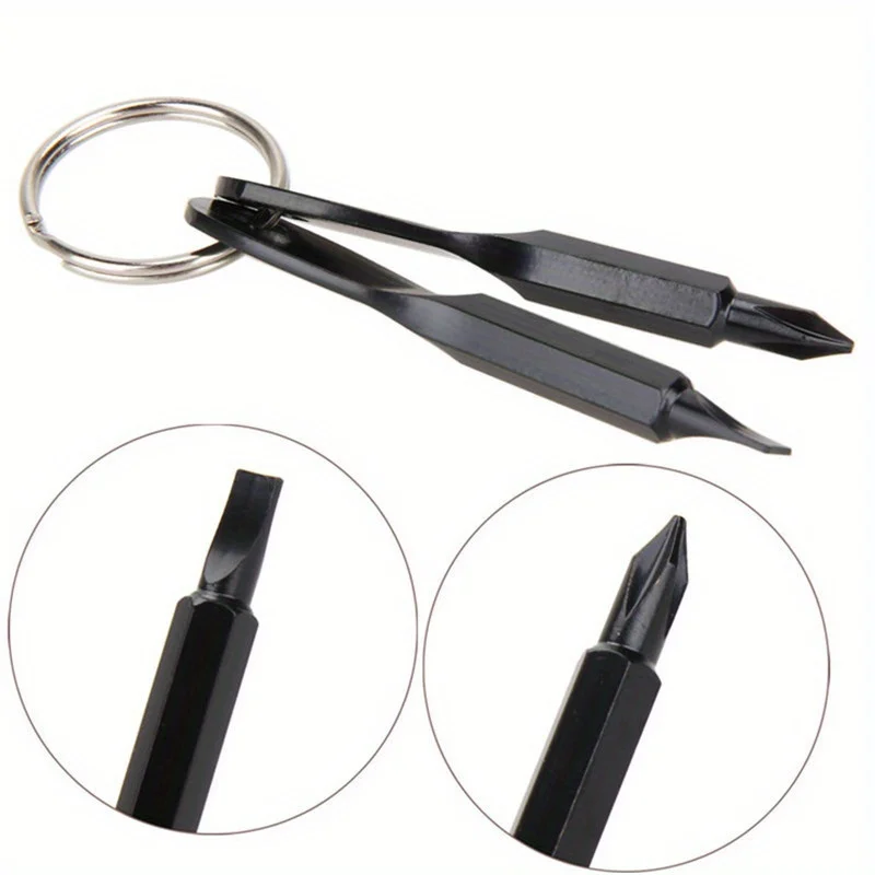 Set di cacciaviti a taglio Phillips portatili Portachiavi Portachiavi Mini portachiavi tascabile Cacciavite a croce Strumento di riparazione Gadget EDC Piccolo