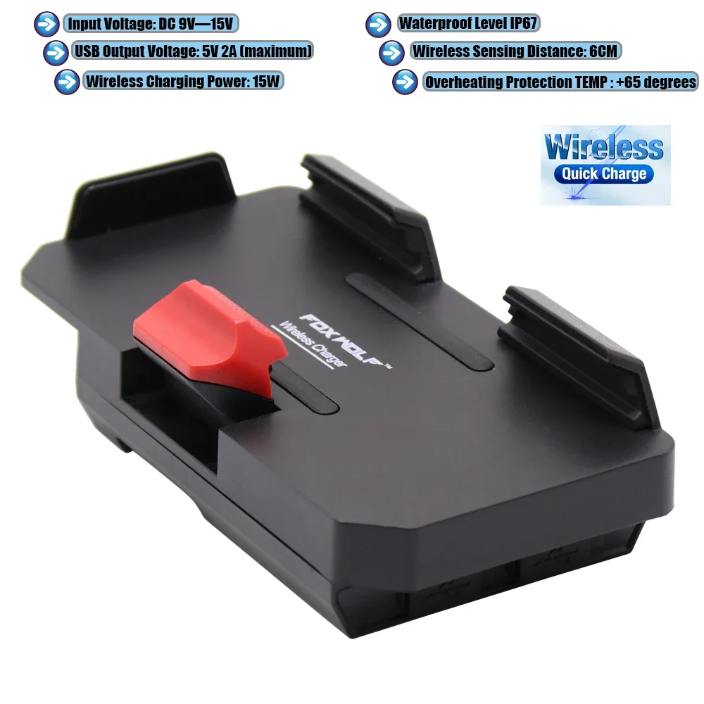 Mobile Phone Motorcycle Navigation Bracket Wireless Charging Support For R1300 R1200 F800 F850 F700 R1250GS ADV CRF1000L