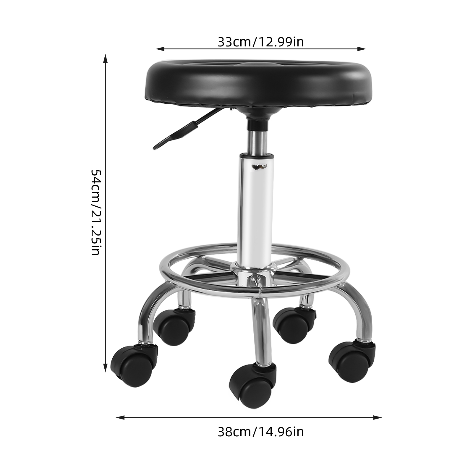 360 °   Drehbarer Stuhl, höhenverstellbarer rollender Barhocker, 5 Räder, Salonhocker, Stuhl 180 kg/396,83 lbs