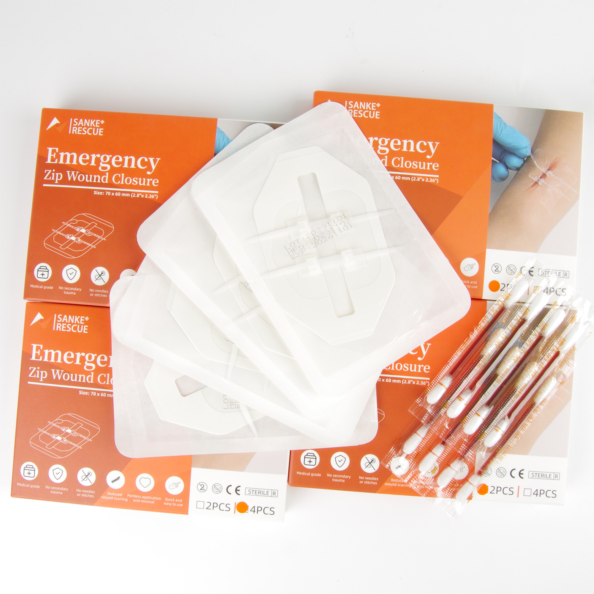 2-4 Stuks Rits Pijnloos Wond Sluiting Apparaat Hechtvrije Wondverband Sluiting Strips Kit Emergency Laceration sluitingen Voor Ifak