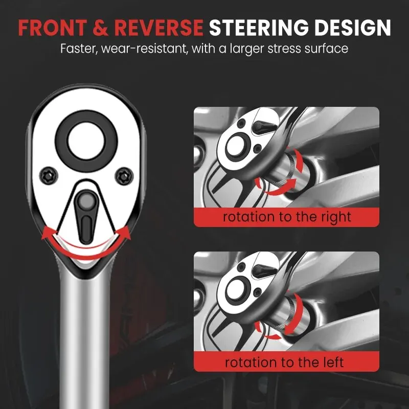 Chiave a bussola, set da 12 pezzi di strumenti multifunzionali, set per auto a manutenzione rapida a cricchetto, combinazione di chiavi a cricchetto