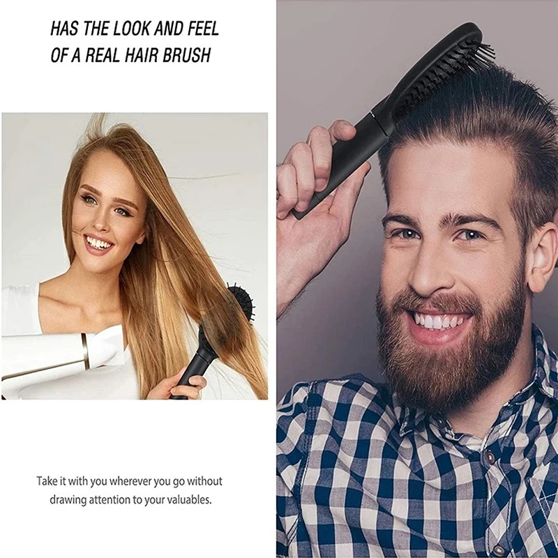 แปรงผม Secret Stash หวีปลอดภัย Diversion คอนเทนเนอร์ Hiddendetangling เงินหนังศีรษะซ่อนเครื่องประดับ Hairbrush เงินสด Hider