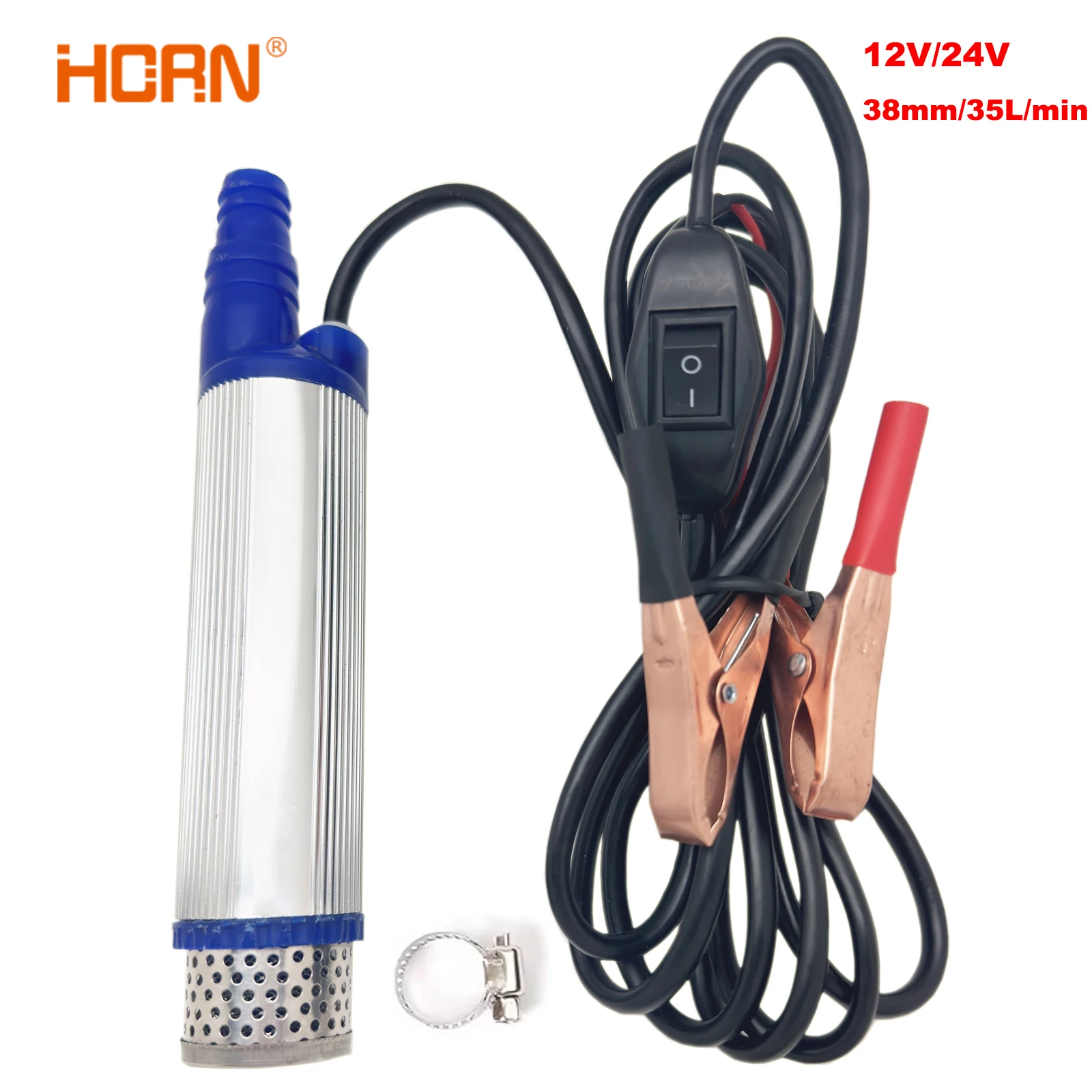 Bomba de carro elétrica 38mm portátil mini para bombear óleo diesel bomba transferência água acampamento pesca bomba submersível 35l/min 12v 24v