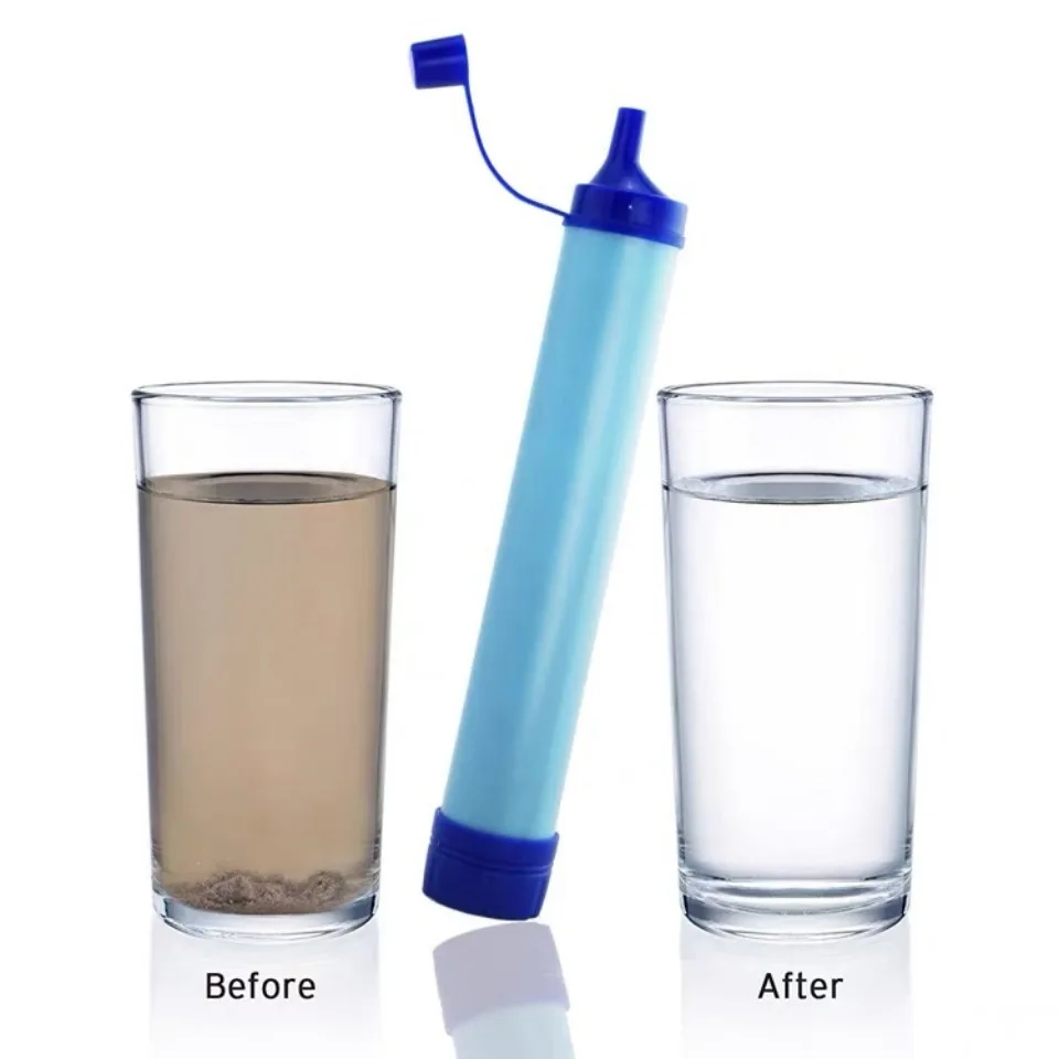 Filtro dell'acqua di emergenza da campeggio all'aperto, filtrazione di emergenza per la vita all'aperto, potabile diretta, depuratore d'acqua individuale, sterilizzazione