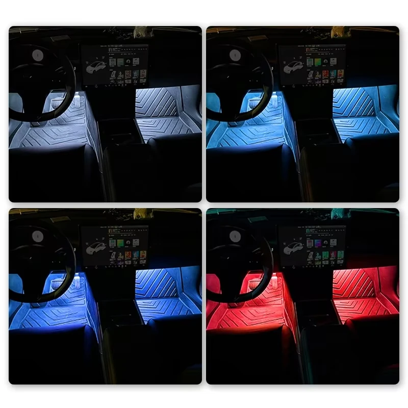 2 em 1 led luz de néon do carro pé luz led decoração interior backlight isqueiro usb atmosfera lâmpada acessórios do veículo