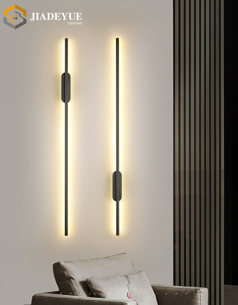 Lámpara de pared larga led moderna, minimalista, nórdica, para sala de estar, sofá, TV, dormitorio, lámpara de noche, lámpara de pared interior