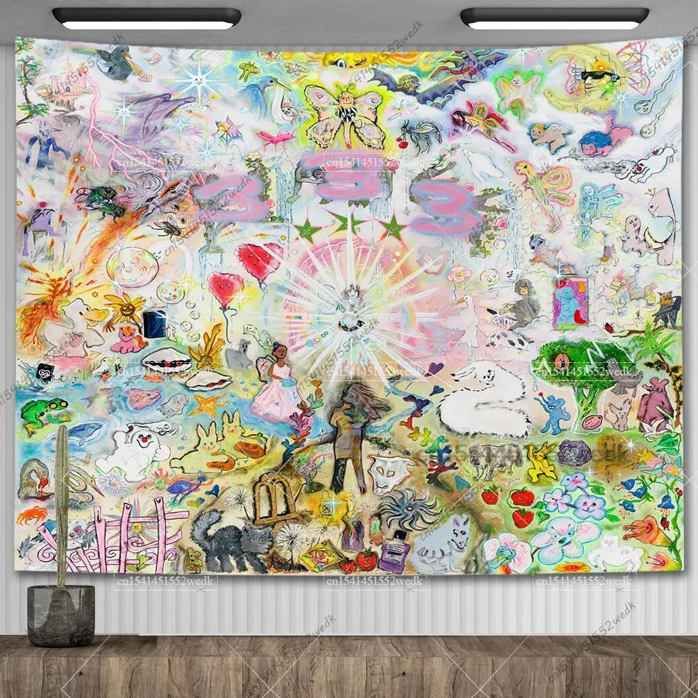 Cubierta de álbum Bladee para decoración del hogar, tapiz de pared Hippie, Hip Pop, Rapper, tapiz de fondo estético para dormitorio, 333