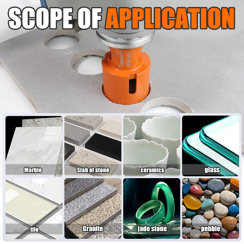 Broca seca com núcleo soldado de diamante, 1 peça, 6-100mm para telhas de porcelana, mármore, vidro, granito, copo, cortador de serra, acessórios de corte