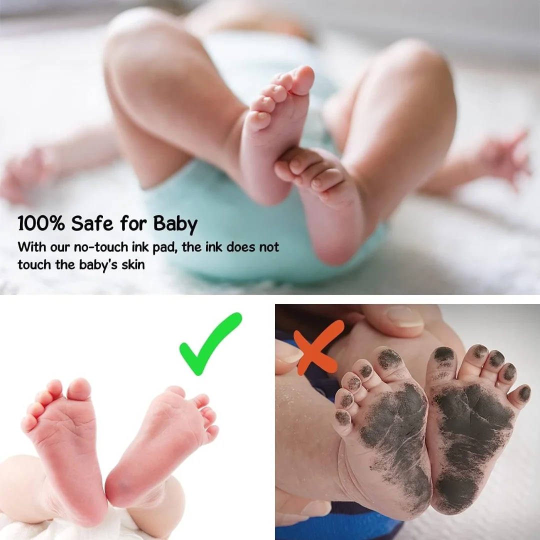 Kit de huellas de manos y huellas de bebé, almohadillas de tinta seguras y no tóxicas, kits de tinta de impresión de patas de mascotas táctiles sin tinta limpios con