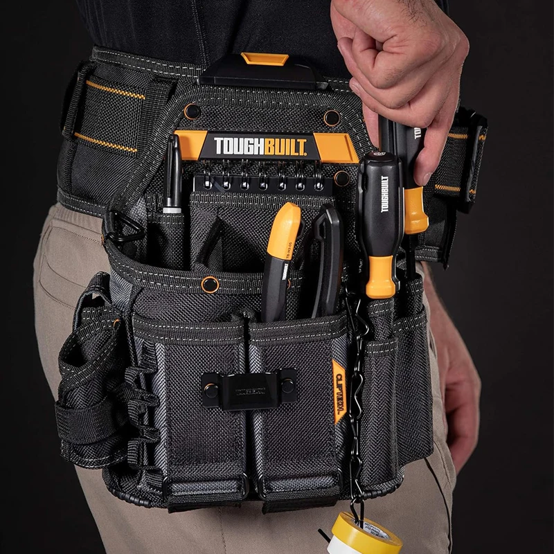TOUGHBUILT TB-CT-114 Journeyman กระเป๋าช่างไฟฟ้าพร้อมสายคล้องไหล่ CLIPTECH กระเป๋าเก็บความจุขนาดใหญ่แบบหนา
