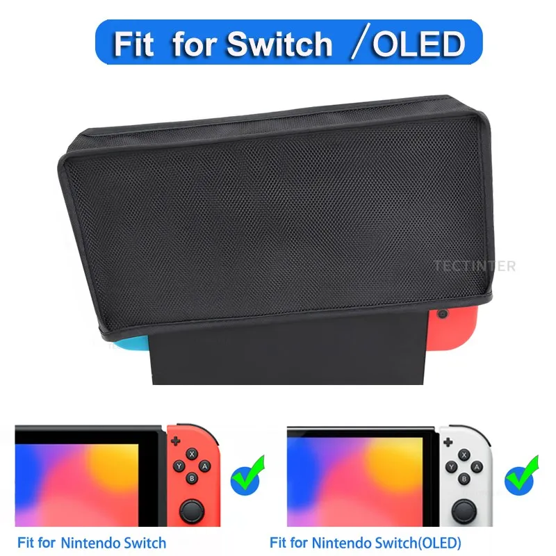 Compatible Nintendo Switch & OLED Dust Cover Dustproof Case Game Console Waterproof Protective Case Mesh Stopper Anti-Scratch