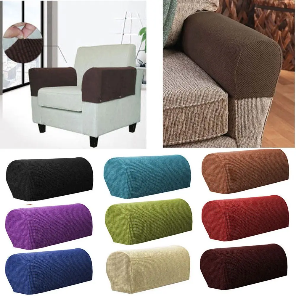 2 unids/set fundas para reposabrazos de sofá fundas de forro polar Premium para reposabrazos silla elástica Protector de brazo para sofá elástico para adaptarse