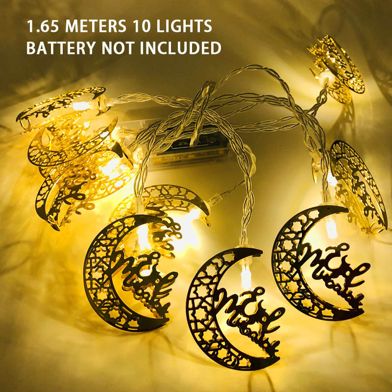 Ramadan Decorations Moon Star Led String Lights EID Mubarak Decor For Home Islam Muslim Event Party Supplies Eid al-Fitr Decor