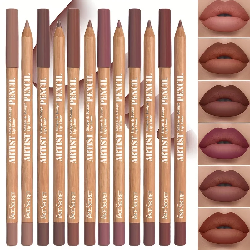 Juego de delineador de labios mate de terciopelo, 6 uds., tonos versátiles de larga duración, maquillaje de labios duradero, lápiz labial de baya, marrón y rosa