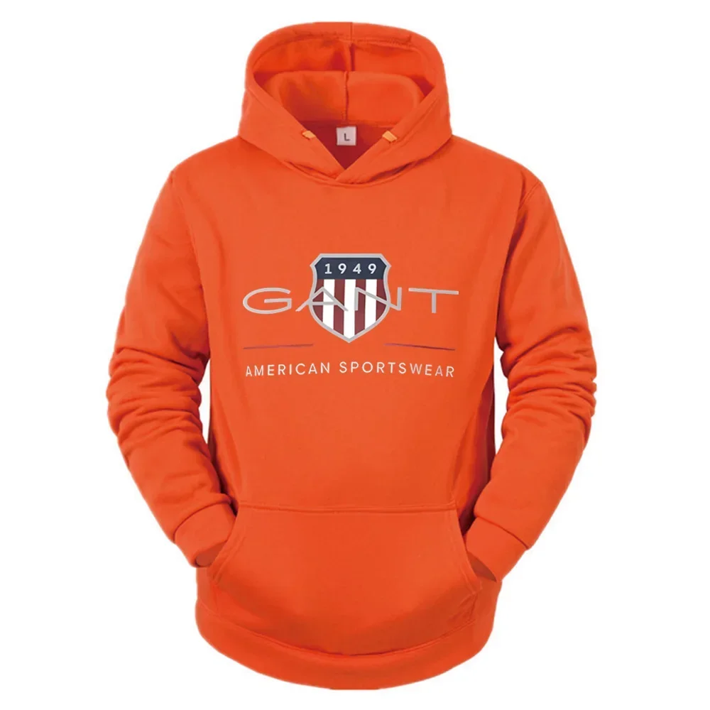 2025 Sudadera con capucha de Color sólido para hombre, sudadera cálida para hombre, moda urbana, informal, holgada, fresca, Sa 1949, jersey estampado, Sudadera con capucha de marca