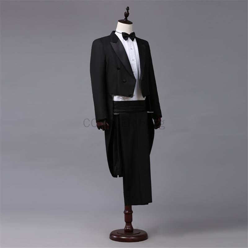 Traje de smoking masculino vintage formal fraque fino ajuste pico lapela terno smoking calças cauda casaco cantor mágico palco jaqueta outfits