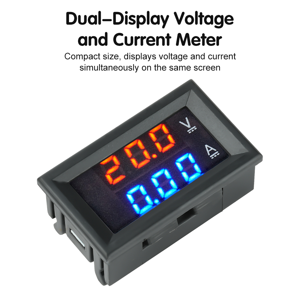 H28UI5 LED Digital Voltmeter DC 0-300V 10A 50A 100A Voltmeter Ammeter Red + Blue LED Amp Dual Digital Volt Meter Gauge