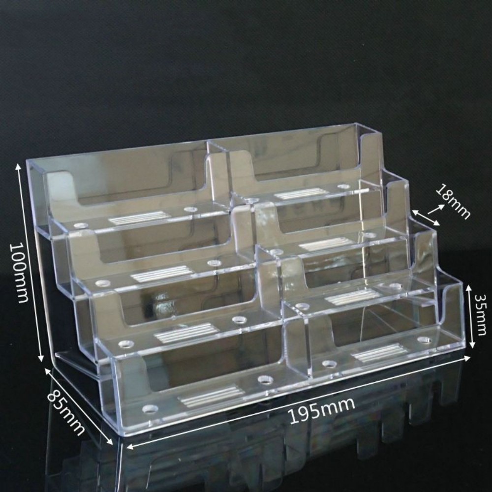 4 Layers 8 Cells Business Card Holder Multi-Layer Plastic Desktop Business Card Box Name Card Display Stand Card Storage Box