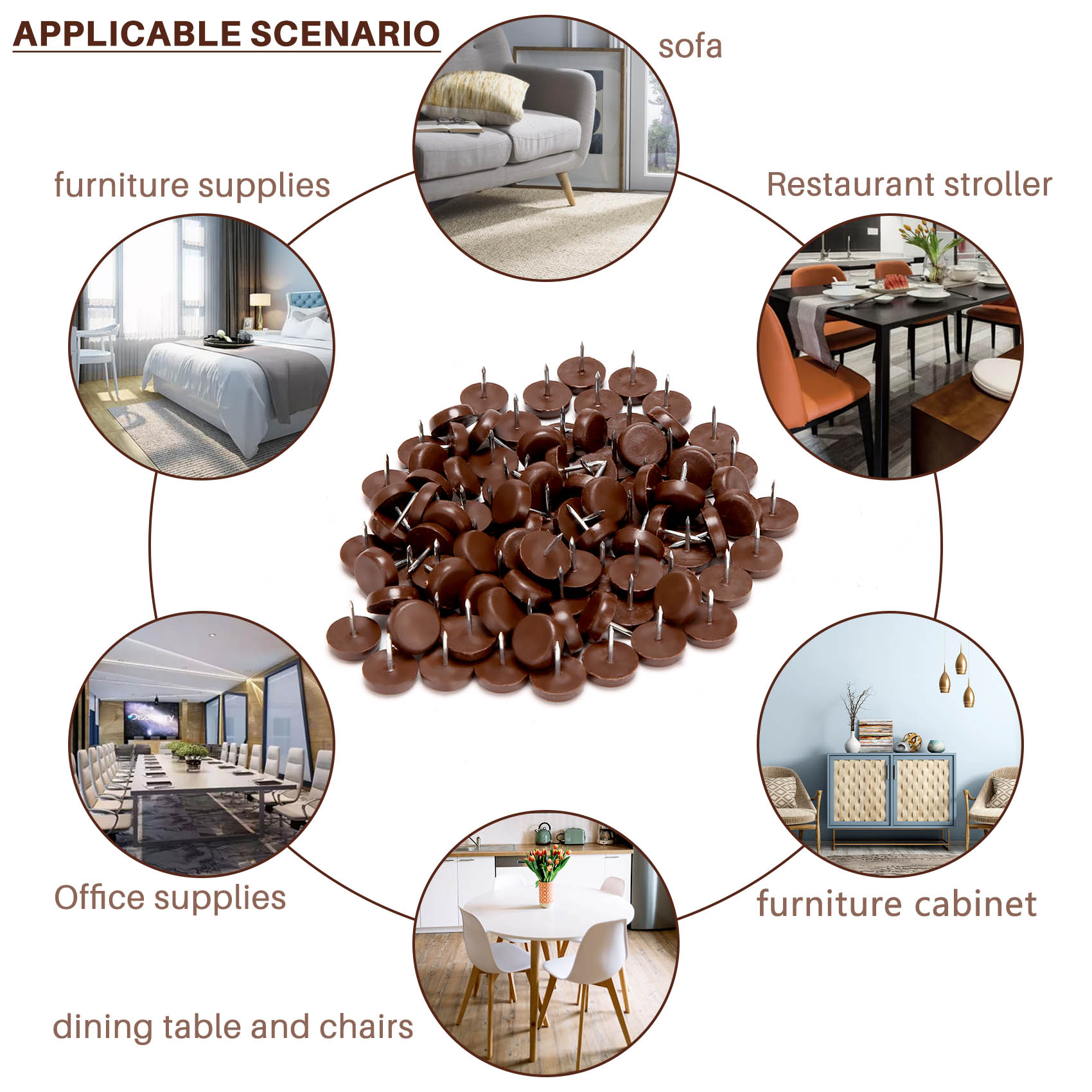 의자 테이블 가구 다리 바닥 발 플라스틱 패드, 미끄럼 방지 못, 나무 바닥 가구, 보호대 소음, 100 개