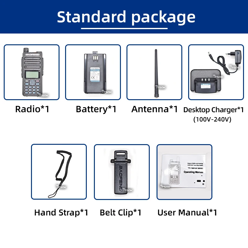 Baofeng-walkie-talkie DR-1801UV de largo alcance, Compatible con Motorola, Radio DMR, Boafeng, banda Dual, análogo