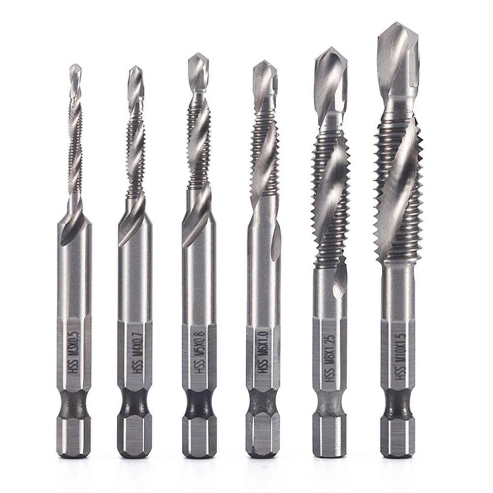 Forets MeaccelerTap plaqués titane, tige hexagonale, filetage de vis HSS, machine à vis, robinet composé, M3 figuré, M5, M6, M8, M10, outils à main