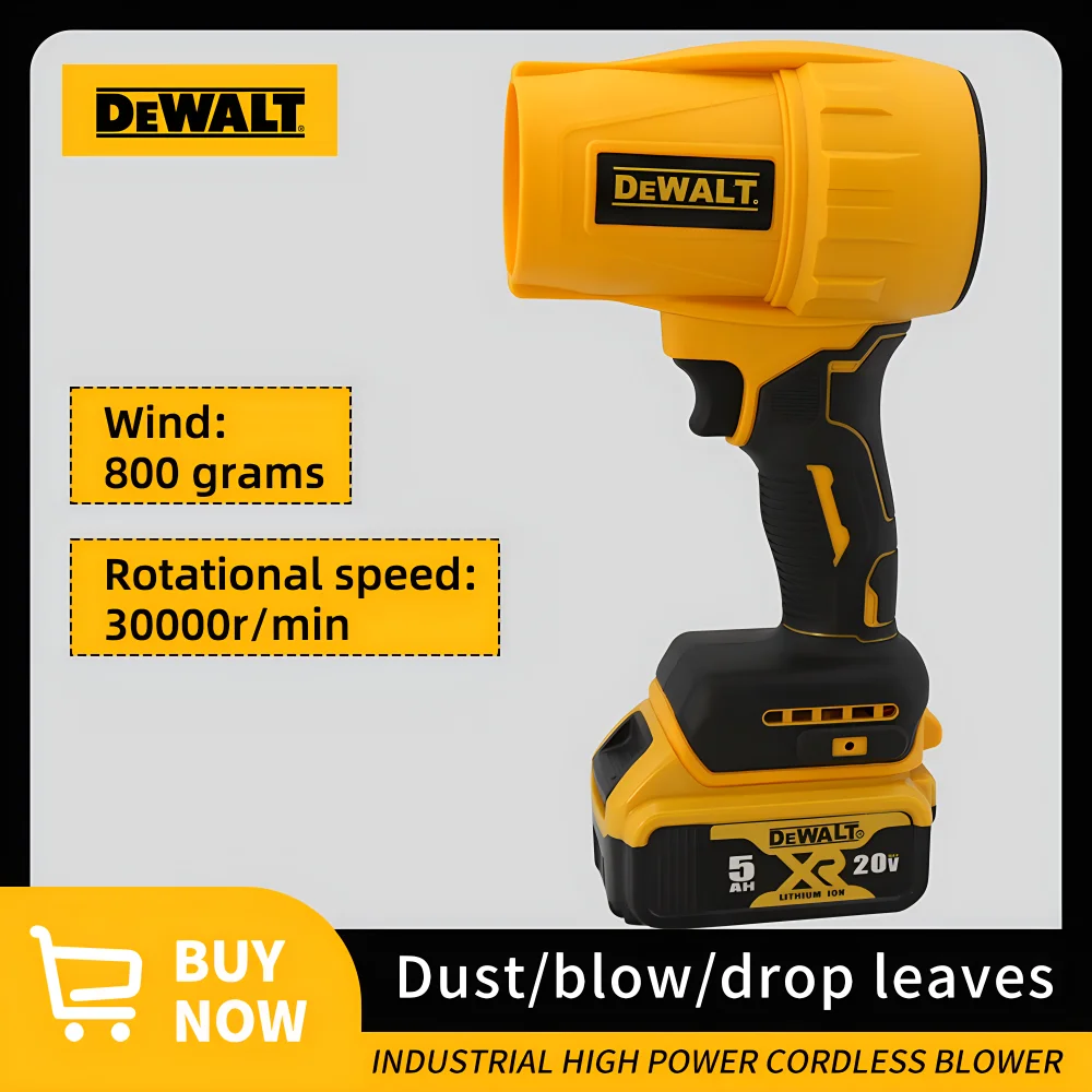 DEWALT Electric Turbo Blower  Battery Brushless High Power   Stepless Speed Dust Blowing And Snow Plowing Leaf Cordless Tools