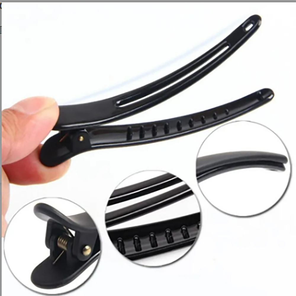 Clipe de borda de plástico 10 tamanhos, acessórios de grampo de cabelo plus size 8cm, clipe de bico de peixe e bico de pato, ferramentas de estilo de cabelo