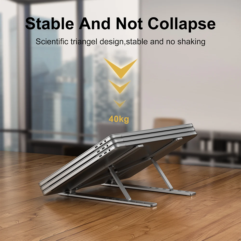 Supporto per laptop pieghevole in alluminio Base di supporto per supporto per notebook portatile regolabile per accessori per staffa di raffreddamento MacBook Air Pro