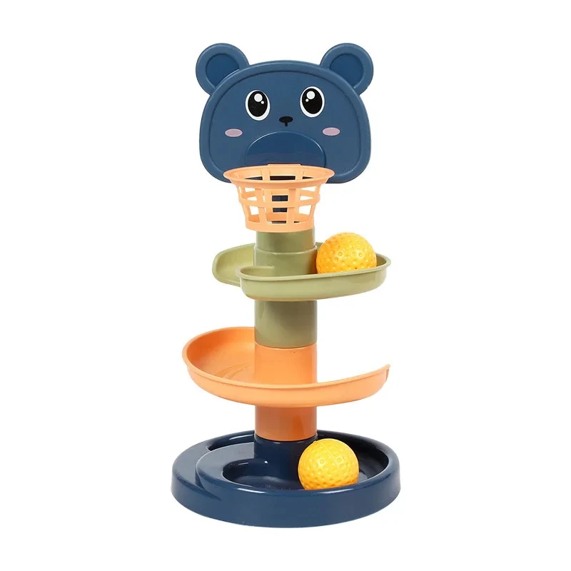2-9 Layes Track Rolling Ball Pile Tower ของเล่นเพื่อการศึกษาเด็กหมุนติดตามการศึกษาซ้อนของเล่นสําหรับของขวัญเด็ก
