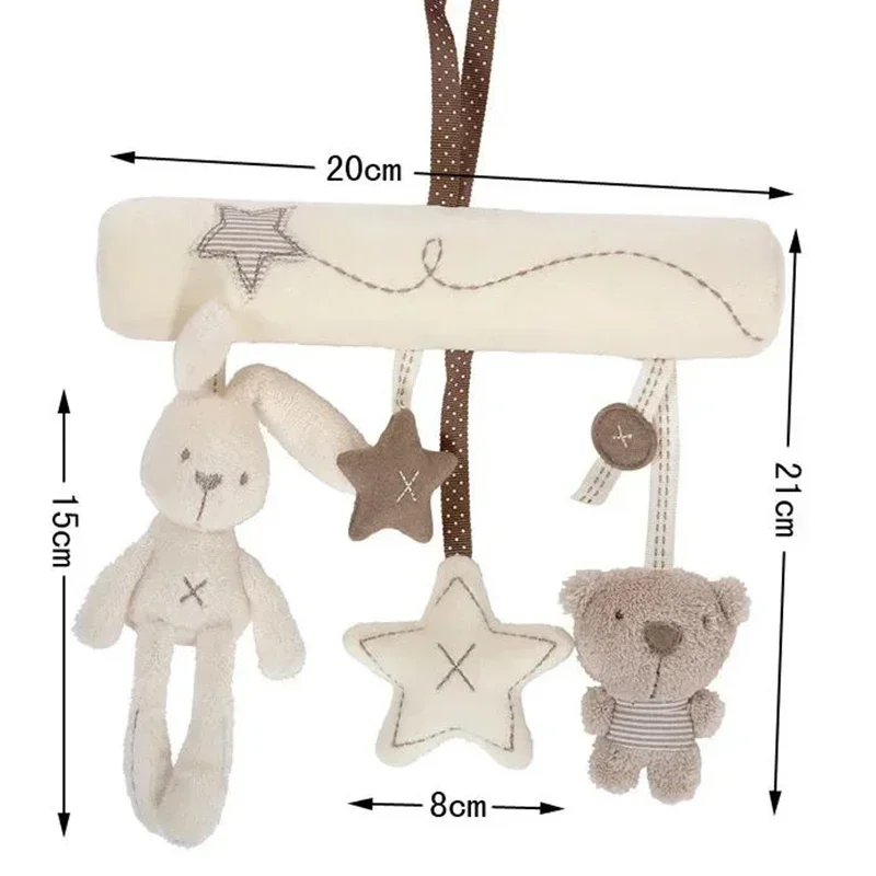 สัตว์กระต่าย Plush ของเล่นแขวน Rattles สําหรับเปลเด็กรถความปลอดภัยที่นั่งรถเข็นเด็กแขวน Bell Plush ตุ๊กตาสําหรับทารกแรกเกิด
