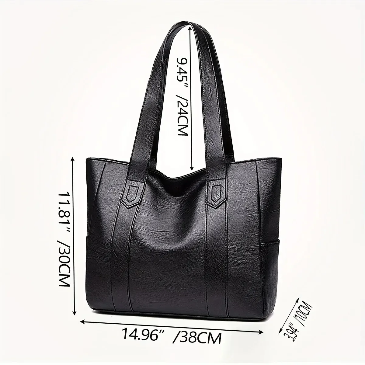 Bolso de mano vintage de gran capacidad, bolso de hombro vegano retro, bolso casual de mujer para ir al trabajo