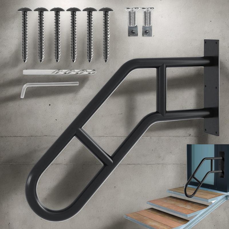 Corrimão de parede de metal, barras de apoio para escadas, à prova de intempéries, corrimão de segurança infantil com 1-3 passos para escada, banheiro