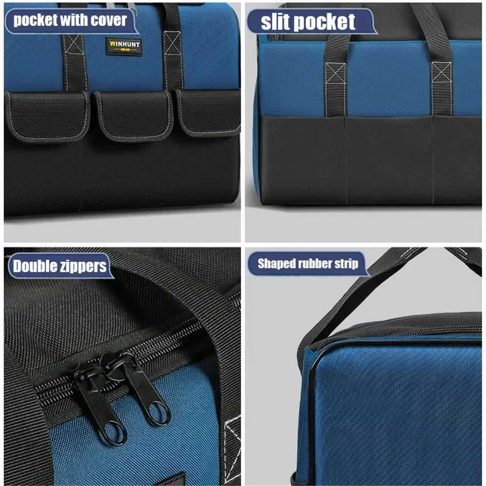 New Square Tool Bag Large Capacity Waterproof Multi Pockets Tool Organizer Tool Pouch for Electrician Woodworking Hardware Tools
