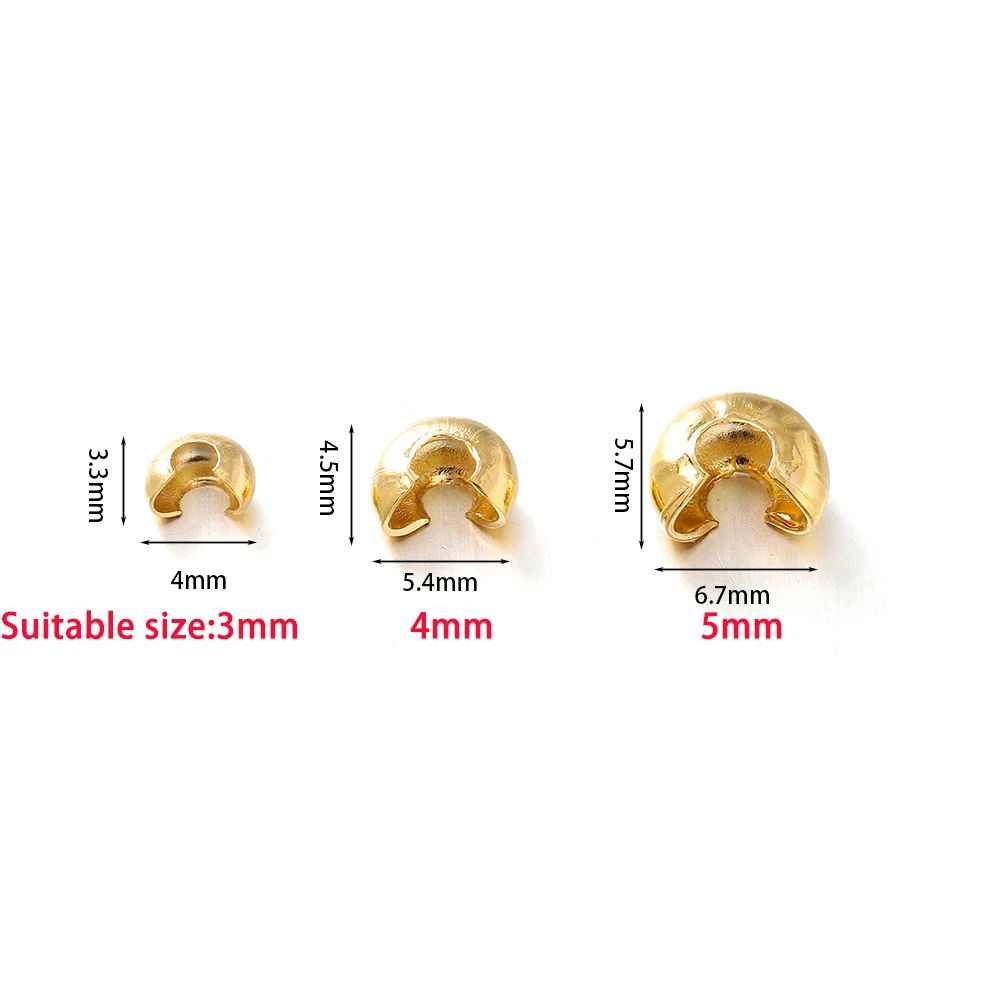 Bộ 50 Dây Thép Không Gỉ Tròn Có Lọn Uốn Cấp Hạt Đường Kính 3 4 5 Mm Chặn Không Gian Siêu Tốc Hạt Cho DIY Trang Sức làm Nguồn Cung Cấp Phụ Kiện