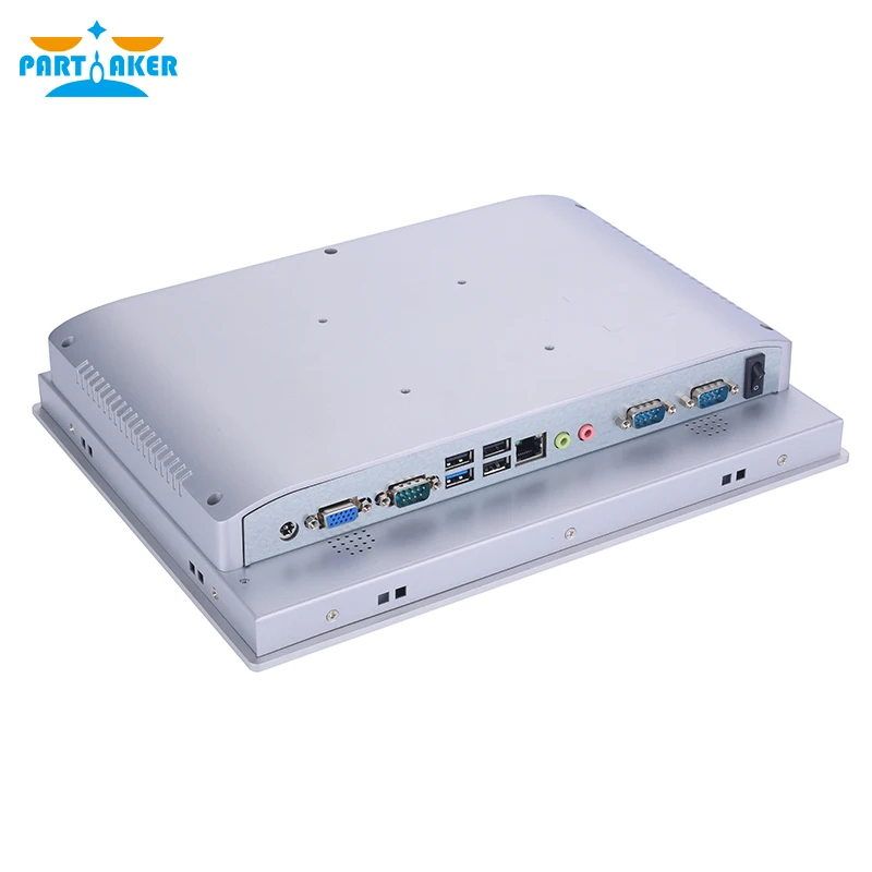 Partaker 12.1 Inch Industrial Panel PC All-in-One J6412 J1900 i7 i5 i3 10-Point Capacitive Touch IP65 Fanless Computer Win10 Pro