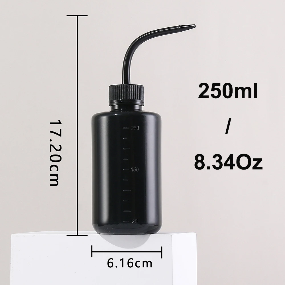 Bottiglie di acqua da spremere sfuse da 250 ml per liquidi con bocca stretta e scala per strumenti di irrigazione per bottiglie di risciacquo, irrigazione delle piante