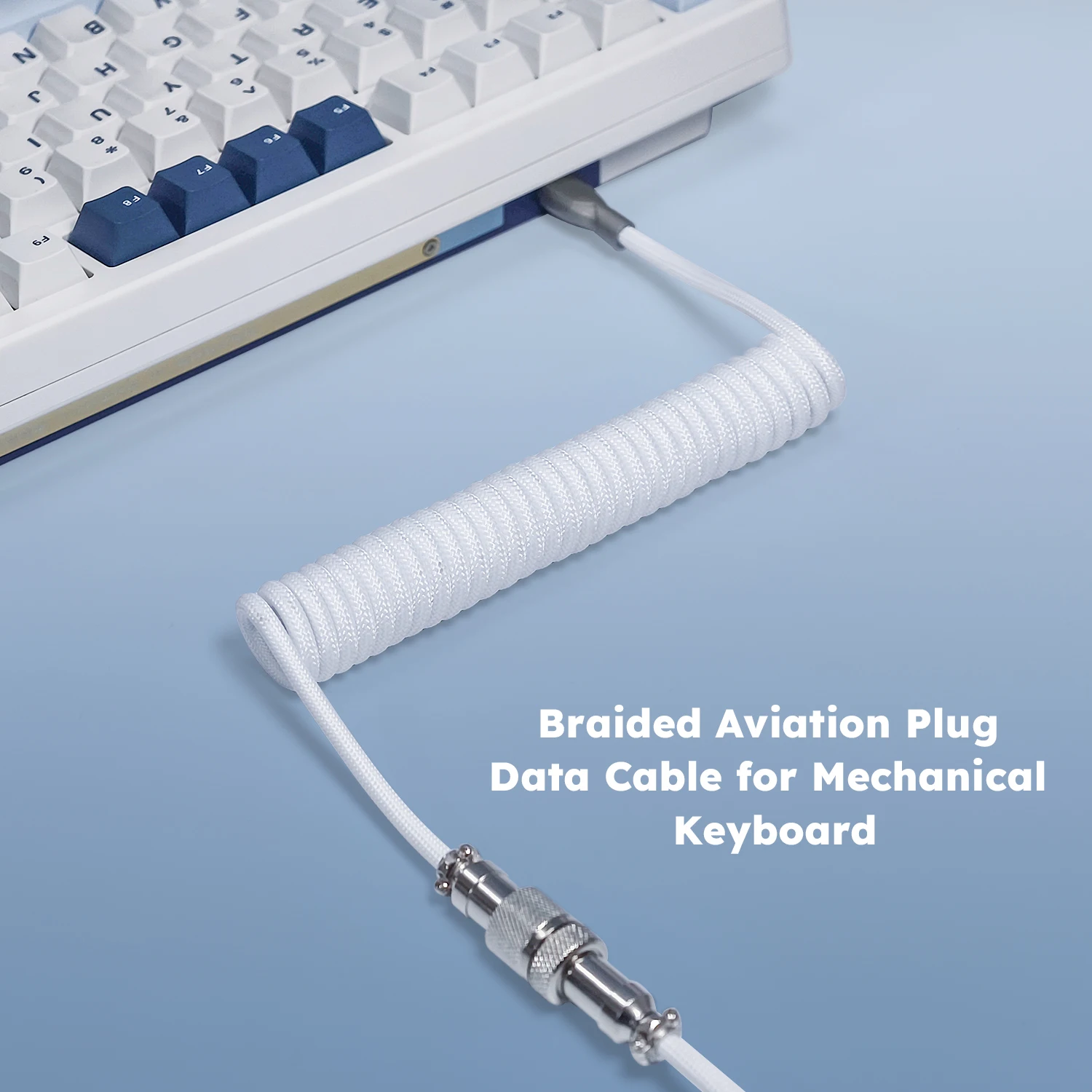 59-дюймовый механический кабель-авиатор с клавиатурой USB A к TYPE-C, черно-белый плетеный кабель цвета макарон, индивидуальный спиральный кабель USB A