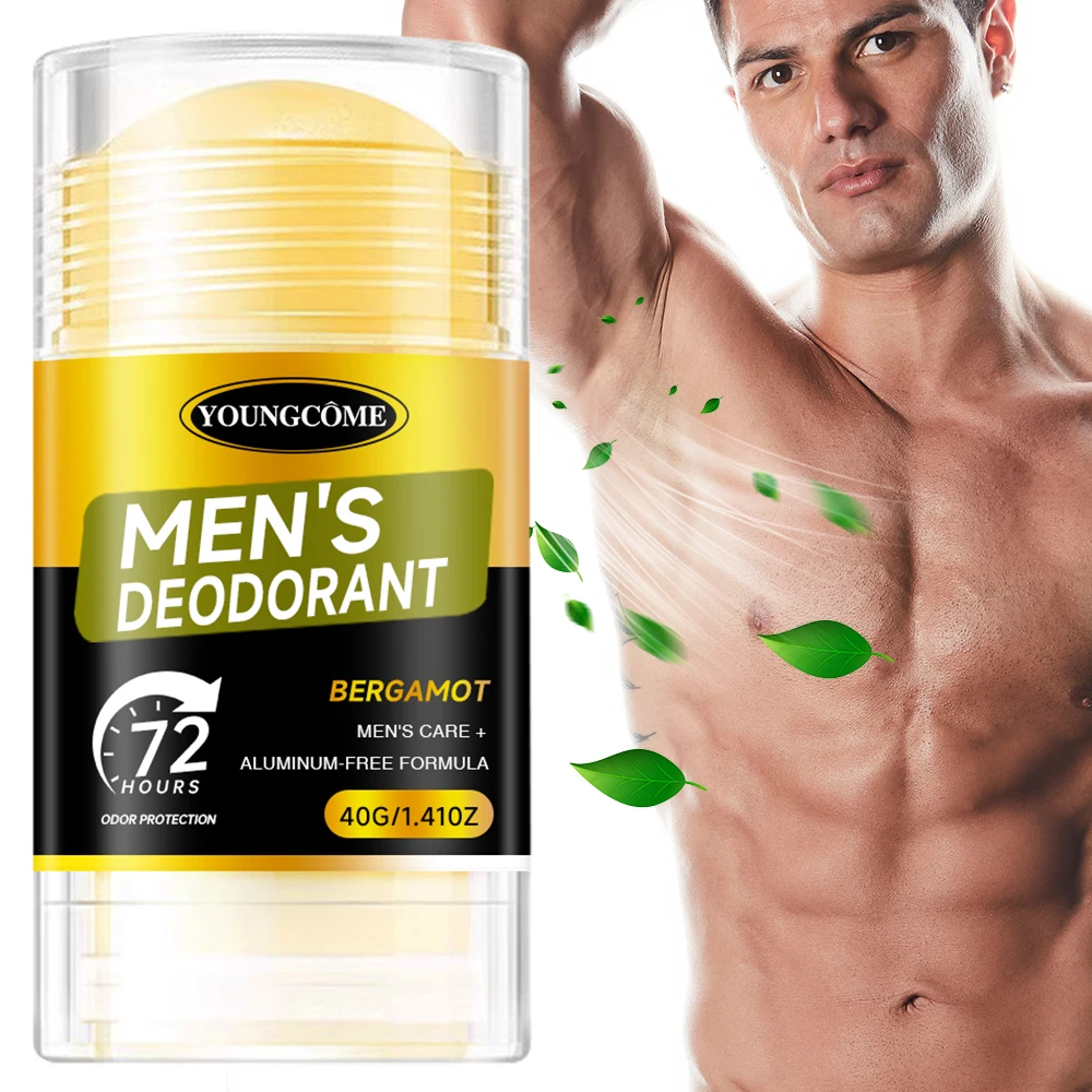 Men Sandalwood Deodorant Stick Anti Sweating Keep Drying Lasting Fragrance Remove Armpit Odor Underarm Refresh Sticks 1/2/4set