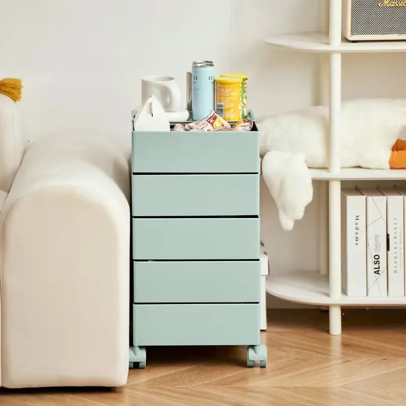 Trolley Organizer Storage Cabinet for Multiple Purpose Bedroom Plastic Nightstand Drawers Dressing Table Living Room New