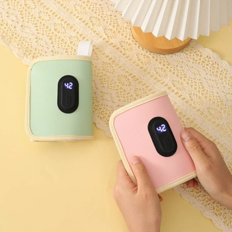 1/2 pçs aquecedor de garrafa de bebê portátil usb garrafa de carro capa de aquecimento ao ar livre suprimentos de viagem display digital capa de isolamento