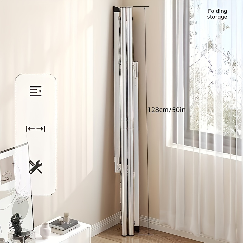 Floor Mounted Clothes Hanger,Floor-standing Clothes Drying Rack, Thickened Telescopic Folding Shelf