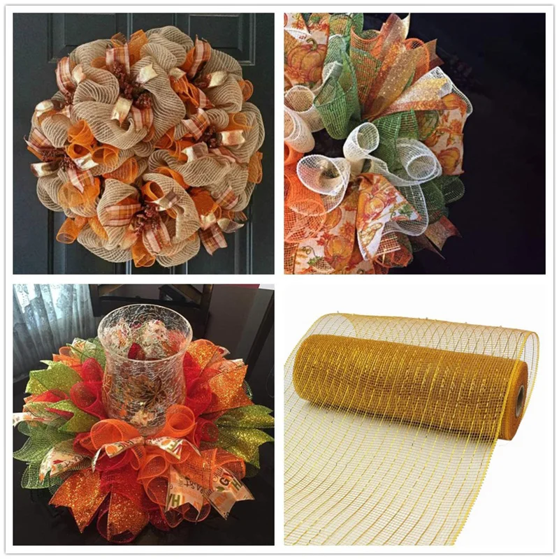 10 Yards Gold Draht geflecht Stoff für DIY Band Bögen Blumenkranz Metallic Mesh Geschenk verpackung Netz Hochzeit Weihnachts dekoration
