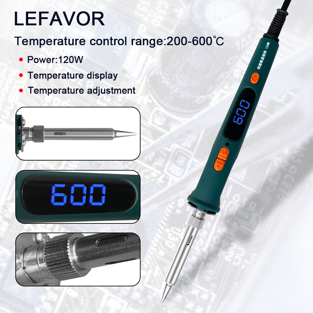 100 W/120 W Digital Soldering ชุดเหล็กซ่อมชุดเครื่องมือบัดกรีไฟฟ้า Dual การสอบเทียบอุณหภูมิ 200-600C