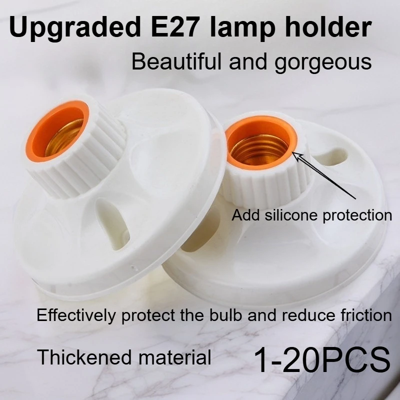 Aggiornamento E27 Vite Portalampada Portalampada Portalampada Adattatore Base Tappo Portalampada Bianco Lampada da soffitto Base di fissaggio lampadina