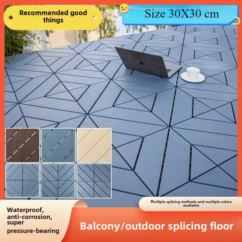 Imitação de madeira piso de plástico montado em plástico piso ao ar livre madeira anticorrosiva piso exterior madeira plástica