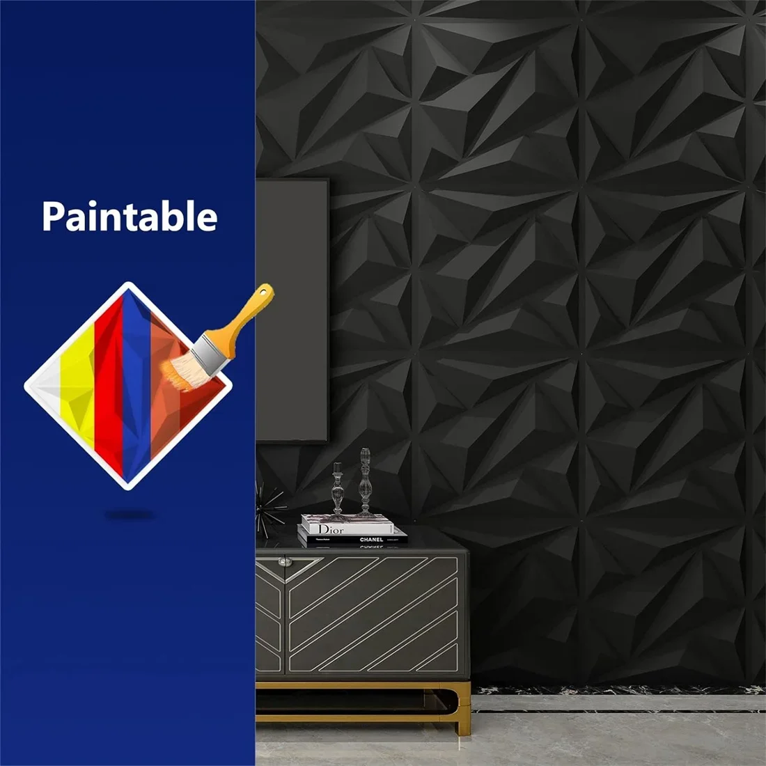 10 sztuk 30*30cm 3D płytka ścienna diamentowa teksturowana płyta ścienna z PVC salon Lobby sypialnia i dekoracja biura hotelowego