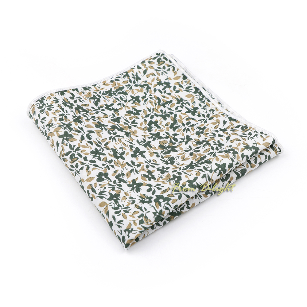 남녀공용 빈티지 꽃무늬 프린트 손수건, 100% 면 손수건, 웨딩 파티 포켓 스퀘어 스카프, 멋진 선물, 66 색, 24cm